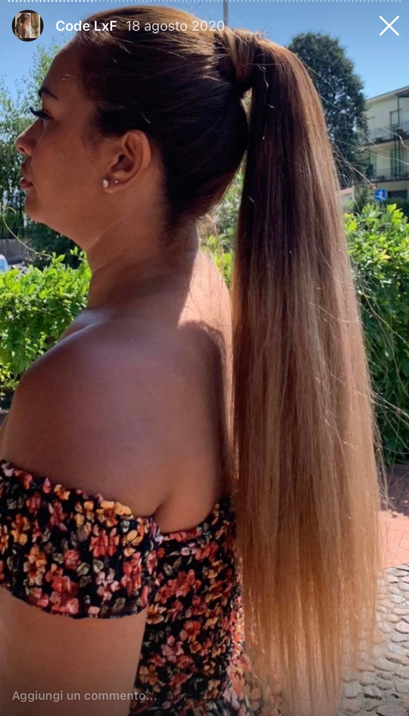 Code LxF in capello naturale da 55 cm